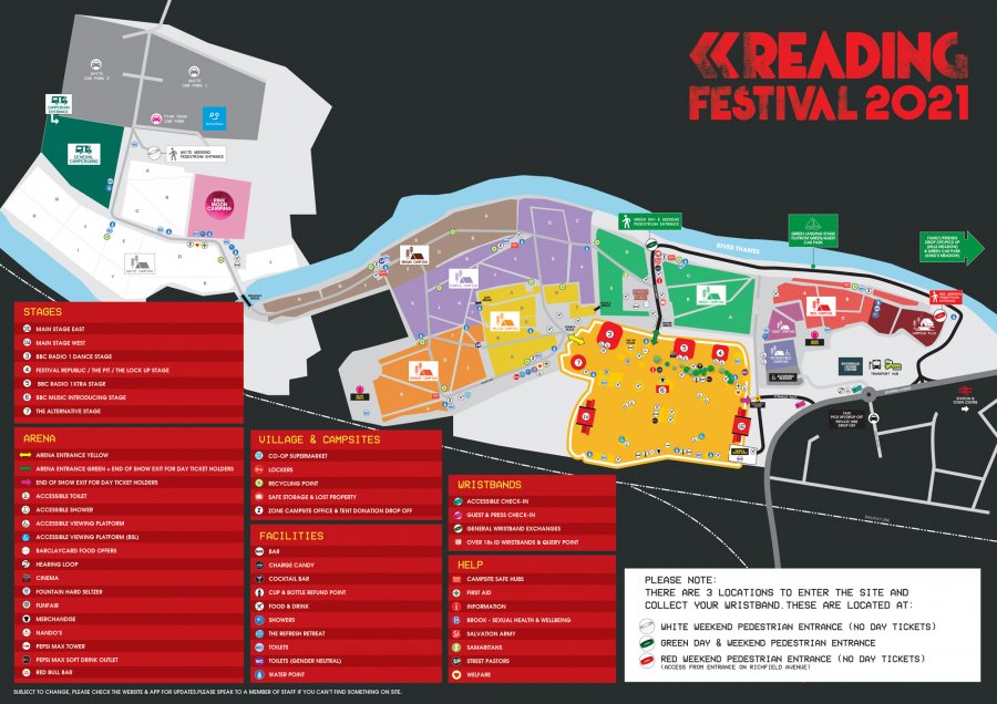 Reading Festival Map